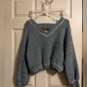 brand new blue crop sweater M